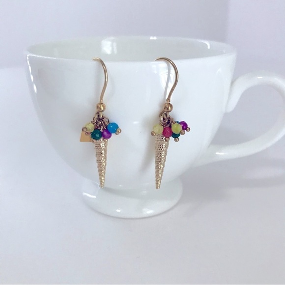Rosantica Jewelry - Rosantica Italy 925 Ice Cream Cone Beaded Statement Dangle Earrings